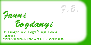 fanni bogdanyi business card